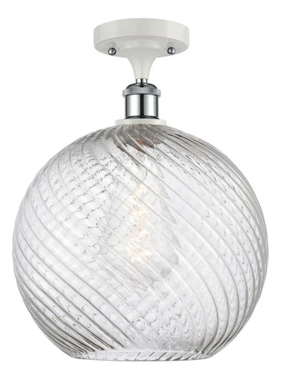 Athens Twisted Swirl - 1 Light - 12 inch - White Polished Chrome - Semi-Flush Mount (3442|516-1C-WPC-G1214-12-LED)