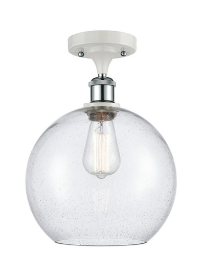 Athens - 1 Light - 10 inch - White Polished Chrome - Semi-Flush Mount (3442|516-1C-WPC-G124-10-LED)