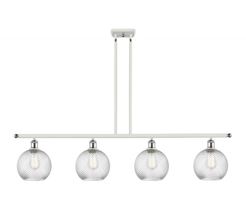 Twisted Swirl 4 Light Island Light part of the Ballston Collection (3442|516-4I-WPC-G1214-8-LED)