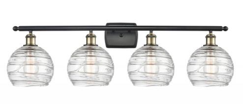 Athens Deco Swirl - 4 Light - 38 inch - Black Antique Brass - Bath Vanity Light (3442|516-4W-BAB-G1213-8-LED)