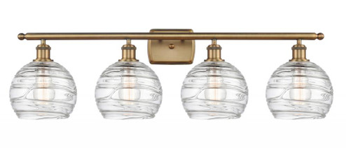 Athens Deco Swirl - 4 Light - 38 inch - Brushed Brass - Bath Vanity Light (3442|516-4W-BB-G1213-8-LED)