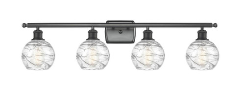 Athens Deco Swirl - 4 Light - 36 inch - Matte Black - Bath Vanity Light (3442|516-4W-BK-G1213-6)