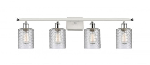 Cobbleskill - 4 Light - 35 inch - White Polished Chrome - Bath Vanity Light (3442|516-4W-WPC-G112)