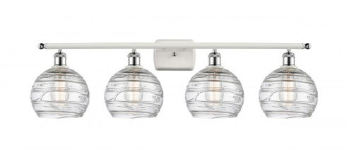 Athens Deco Swirl - 4 Light - 38 inch - White Polished Chrome - Bath Vanity Light (3442|516-4W-WPC-G1213-8)