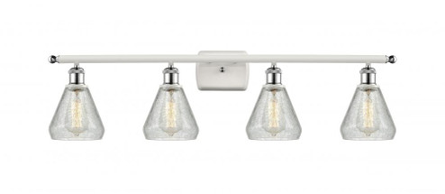 Conesus - 4 Light - 36 inch - White Polished Chrome - Bath Vanity Light (3442|516-4W-WPC-G275)