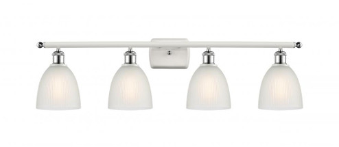 Castile - 4 Light - 36 inch - White Polished Chrome - Bath Vanity Light (3442|516-4W-WPC-G381-LED)