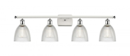 Castile - 4 Light - 36 inch - White Polished Chrome - Bath Vanity Light (3442|516-4W-WPC-G382-LED)