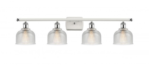 Dayton - 4 Light - 36 inch - White Polished Chrome - Bath Vanity Light (3442|516-4W-WPC-G412-LED)