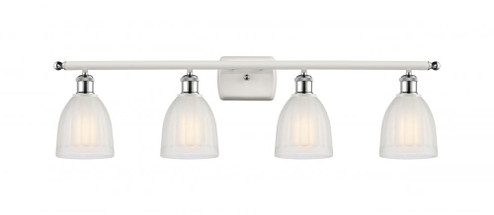 Brookfield - 4 Light - 36 inch - White Polished Chrome - Bath Vanity Light (3442|516-4W-WPC-G441-LED)
