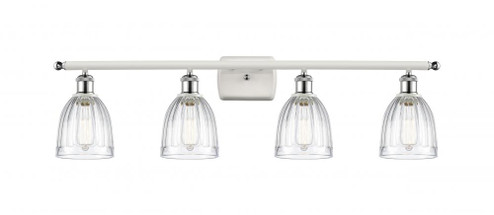 Brookfield - 4 Light - 36 inch - White Polished Chrome - Bath Vanity Light (3442|516-4W-WPC-G442-LED)
