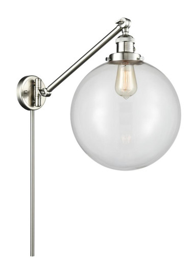 Beacon - 1 Light - 12 inch - Brushed Satin Nickel -Adjustable Swing Arm (3442|237-SN-G202-12)