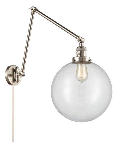 Beacon - 1 Light - 12 inch - Brushed Satin Nickel -Adjustable Swing Arm (3442|238-SN-G202-12)