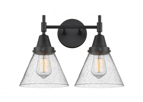 Cone - 2 Light - 17 inch - Matte Black - Bath Vanity Light (3442|447-2W-BK-G44-LED)
