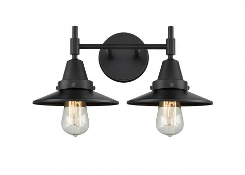 Railroad - 2 Light - 17 inch - Matte Black - Bath Vanity Light (3442|447-2W-BK-M6-BK-LED)