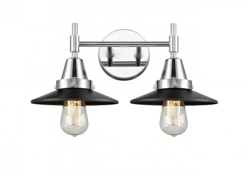 Railroad - 2 Light - 17 inch - Polished Chrome - Bath Vanity Light (3442|447-2W-PC-M6-BK)