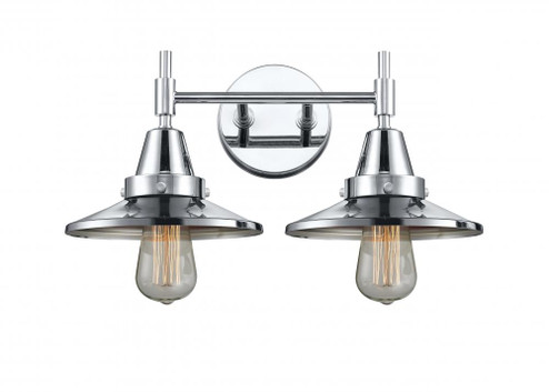 Railroad - 2 Light - 17 inch - Polished Chrome - Bath Vanity Light (3442|447-2W-PC-M7-PC-LED)