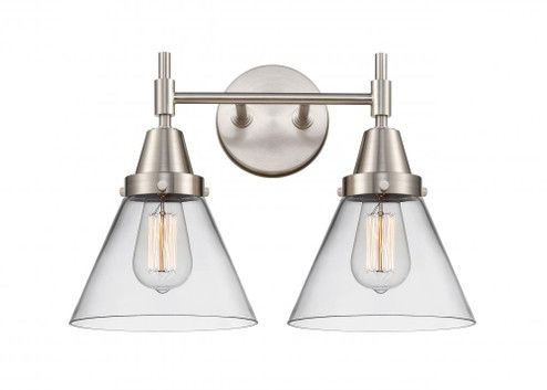 Cone - 2 Light - 17 inch - Satin Nickel - Bath Vanity Light (3442|447-2W-SN-G42-LED)