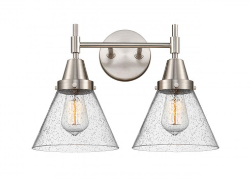 Cone - 2 Light - 17 inch - Satin Nickel - Bath Vanity Light (3442|447-2W-SN-G44-LED)