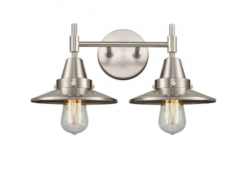 Railroad - 2 Light - 17 inch - Satin Nickel - Bath Vanity Light (3442|447-2W-SN-M2-SN-LED)