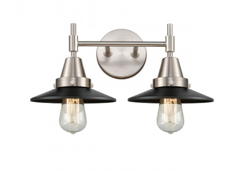 Railroad - 2 Light - 17 inch - Satin Nickel - Bath Vanity Light (3442|447-2W-SN-M6-BK-LED)