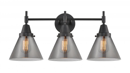 Cone - 3 Light - 26 inch - Matte Black - Bath Vanity Light (3442|447-3W-BK-G43-LED)