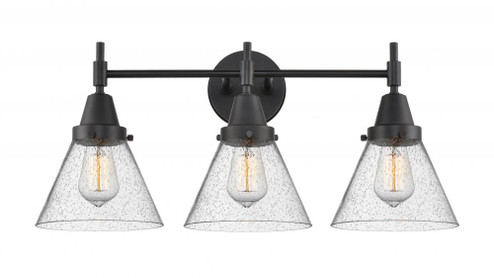 Cone - 3 Light - 26 inch - Matte Black - Bath Vanity Light (3442|447-3W-BK-G44-LED)