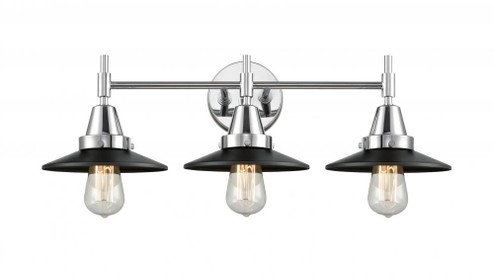 Railroad - 3 Light - 26 inch - Polished Chrome - Bath Vanity Light (3442|447-3W-PC-M6-BK-LED)