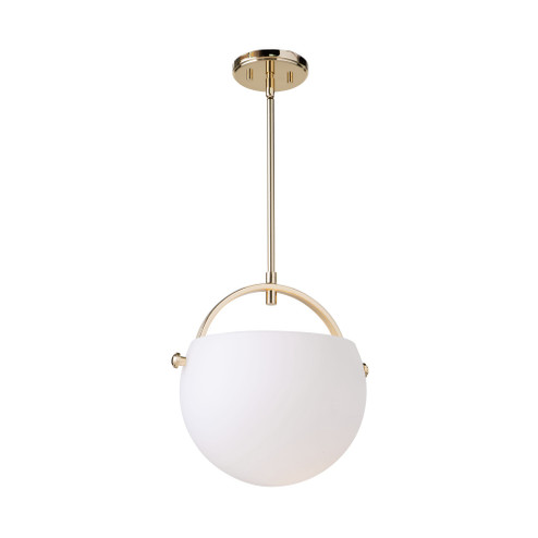 Single Opal Glass Pendant (Polished Brass) (12|AC10080PB)