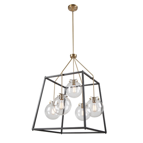 Bridgetown 5 Light Chandelier (Black & Harvest Brass) (12|AC11605VB)