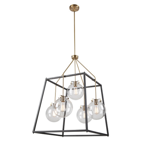 Bridgetown 5 Light Chandelier (Black & Harvest Brass) (12|AC11605VB)