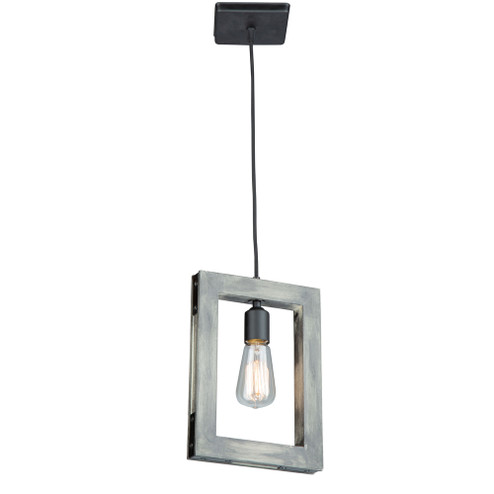 Gatehouse 1 Light Pendant (Beach Wood & Black) (12|AC11651BK)