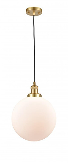 Beacon - 1 Light - 12 inch - Satin Gold - Cord hung - Mini Pendant (3442|201C-SG-G201-12)