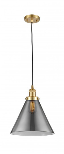 Cone - 1 Light - 12 inch - Satin Gold - Cord hung - Mini Pendant (3442|201C-SG-G43-L)