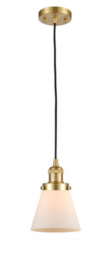 Cone - 1 Light - 6 inch - Satin Gold - Cord hung - Mini Pendant (3442|201C-SG-G61)