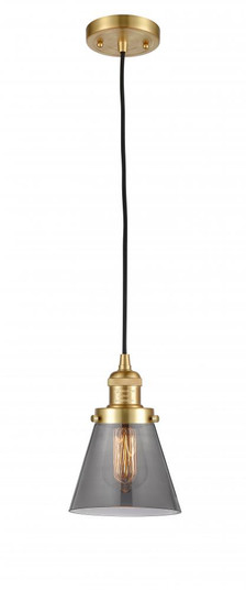 Cone - 1 Light - 6 inch - Satin Gold - Cord hung - Mini Pendant (3442|201C-SG-G63)