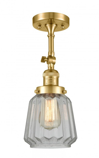 Chatham - 1 Light - 7 inch - Satin Gold - Adjustable Semi-Flush Mount (3442|201F-SG-G142)