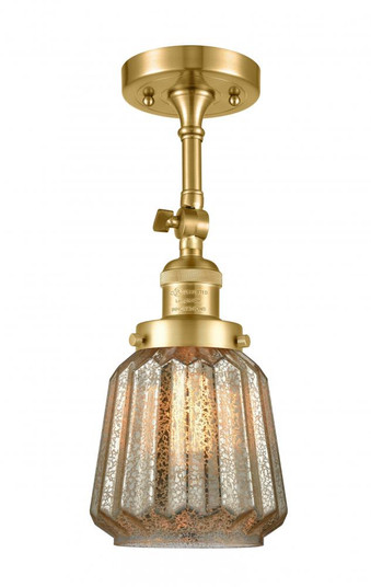 Chatham - 1 Light - 7 inch - Satin Gold - Adjustable Semi-Flush Mount (3442|201F-SG-G146-LED)
