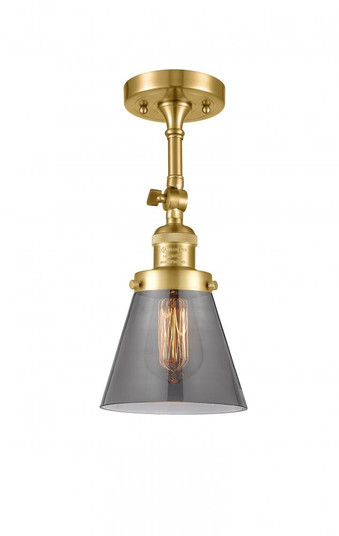 Cone - 1 Light - 6 inch - Satin Gold - Adjustable Semi-Flush Mount (3442|201F-SG-G63)