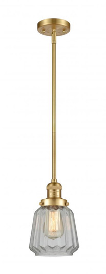 Chatham - 1 Light - 7 inch - Satin Gold - Stem Hung - Mini Pendant (3442|201S-SG-G142-LED)