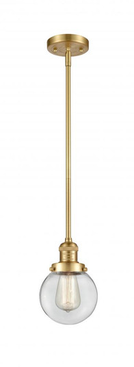 Beacon - 1 Light - 6 inch - Satin Gold - Stem Hung - Mini Pendant (3442|201S-SG-G202-6)