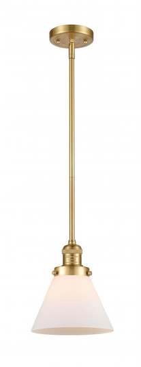 Cone - 1 Light - 8 inch - Satin Gold - Stem Hung - Mini Pendant (3442|201S-SG-G41-LED)
