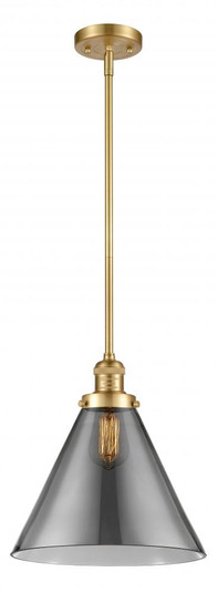 Cone - 1 Light - 12 inch - Satin Gold - Stem Hung - Mini Pendant (3442|201S-SG-G43-L)