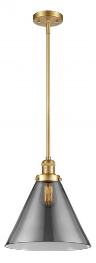 Cone - 1 Light - 12 inch - Satin Gold - Stem Hung - Mini Pendant (3442|201S-SG-G43-L-LED)