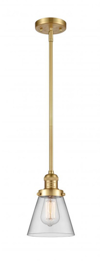 Cone - 1 Light - 6 inch - Satin Gold - Stem Hung - Mini Pendant (3442|201S-SG-G62)