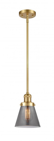 Cone - 1 Light - 6 inch - Satin Gold - Stem Hung - Mini Pendant (3442|201S-SG-G63)