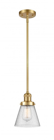 Cone - 1 Light - 6 inch - Satin Gold - Stem Hung - Mini Pendant (3442|201S-SG-G64)