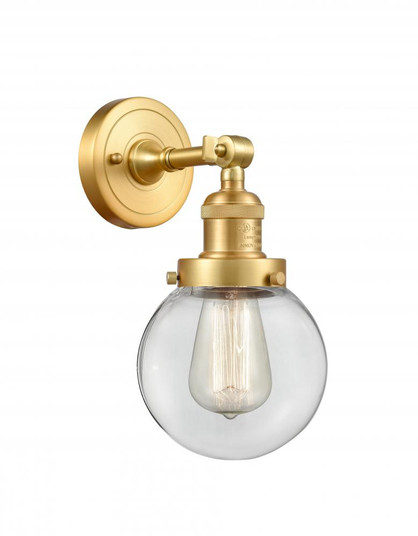 Beacon - 1 Light - 6 inch - Satin Gold - Adjustable Sconce (3442|203-SG-G202-6-LED)