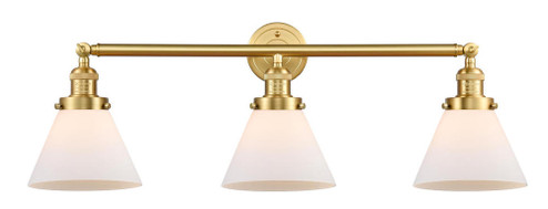 Cone - 3 Light - 32 inch - Satin Gold - Bath Vanity Light (3442|205-SG-G41-LED)