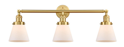 Cone - 3 Light - 30 inch - Satin Gold - Bath Vanity Light (3442|205-SG-G61)