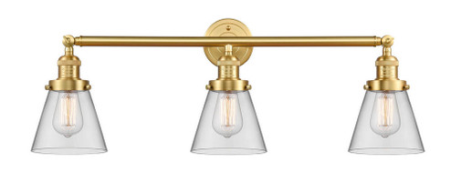 Cone - 3 Light - 30 inch - Satin Gold - Bath Vanity Light (3442|205-SG-G62-LED)